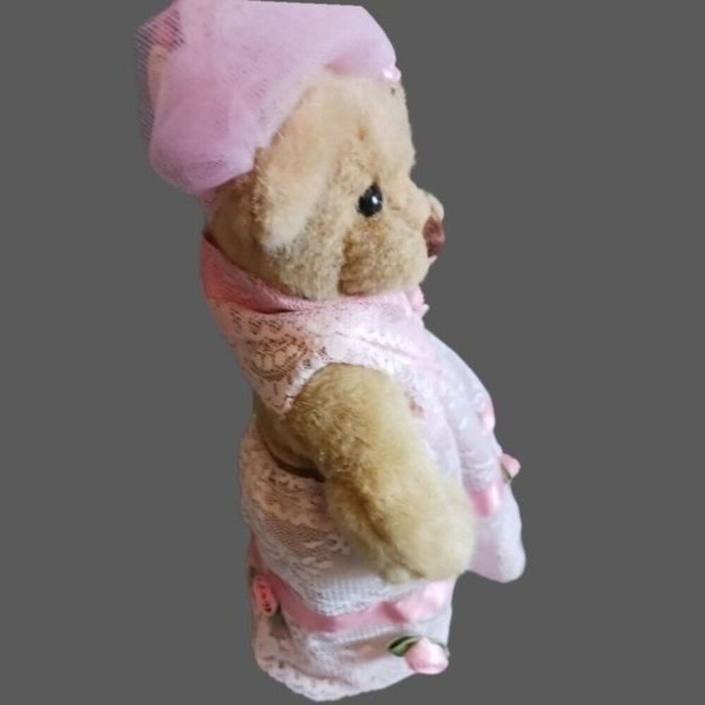 Annette funicello vtg flower girl bear pink lace dress - Picture 8 of 11